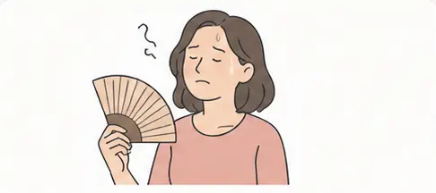 Illustration of a woman experiencing a hot flash