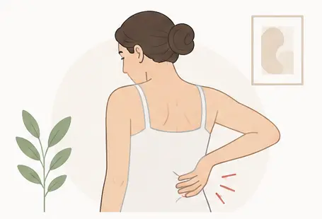 Illustration of a woman experiencing back pain