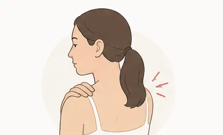 Illustration of muscle tension around the shoulder