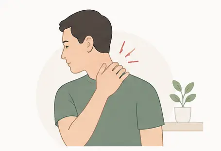 Illustration of neck and shoulder pain