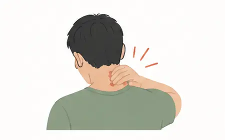 Illustration of anxiety-related neck tension