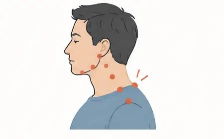 Illustration of jaw, neck, and shoulder tension